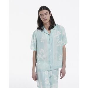Men’s The KOOPLES CHIC BLUE AND WHITE PRINTED SHIRT Size‎ Large L